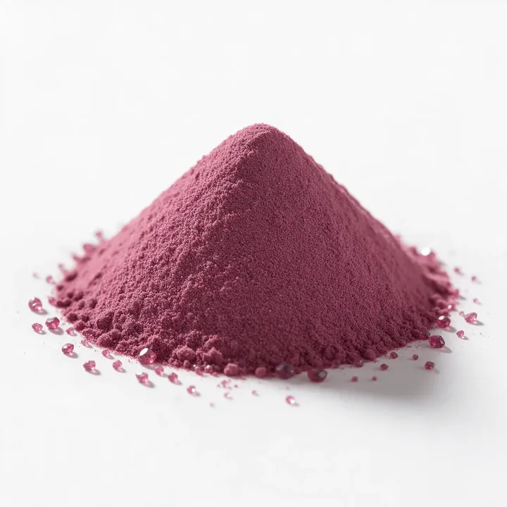 A small pile of deep red-purple grape seed extract powder