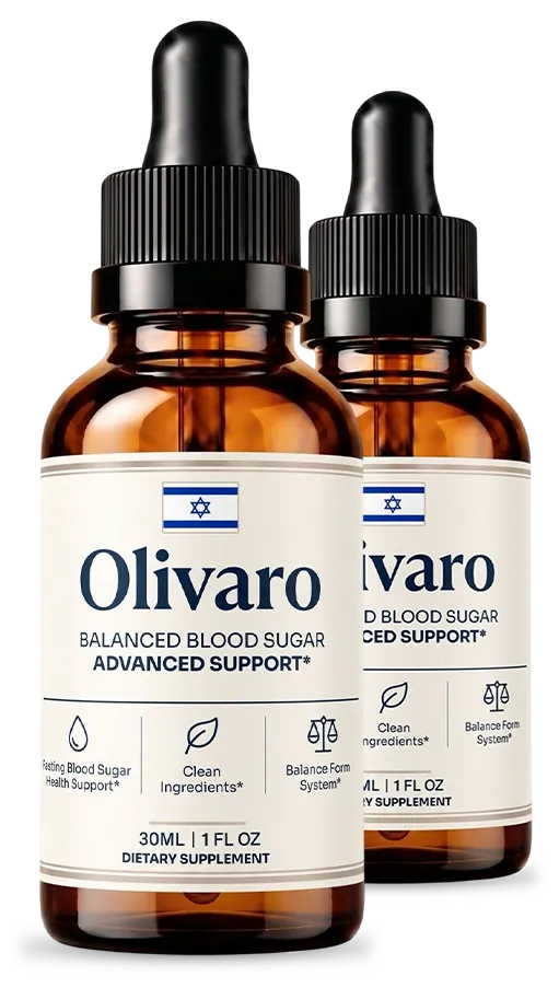 2 amber 30 mL Olivaro dropper bottles with cream labels